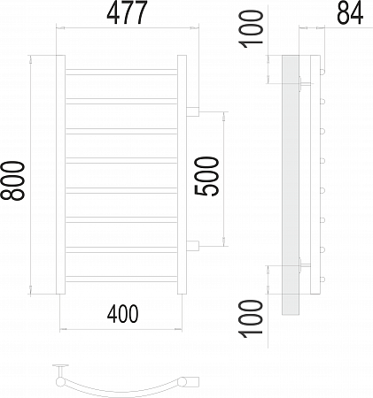 Классик П8 400х800 бп500 Полотенцесушитель  TERMINUS Рыбинск - фото 3