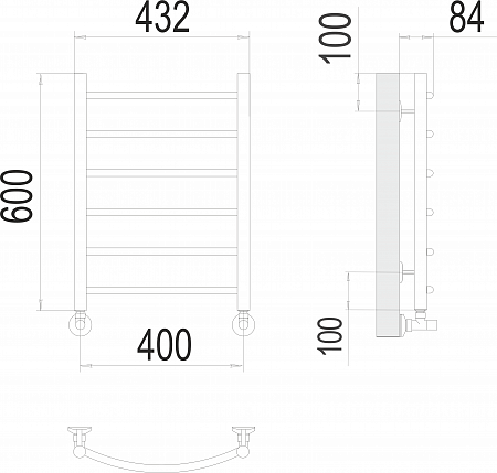 Классик П6 400х600 Полотенцесушитель  TERMINUS Рыбинск - фото 3