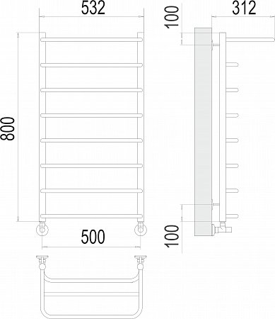 Полка П8 500х800  Полотенцесушитель  TERMINUS Рыбинск - фото 3