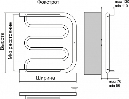 Фокстрот AISI 32х2 500х400 Полотенцесушитель  TERMINUS Рыбинск - фото 4