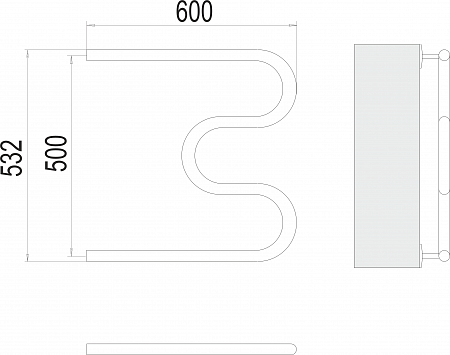 М-обр AISI 32х2 500х600 Полотенцесушитель  TERMINUS Рыбинск - фото 3