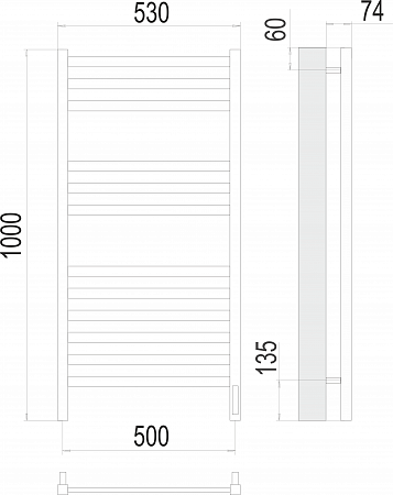 Енисей П12 500х1000  электро (sensor quick touch) Полотенцесушитель TERMINUS  Рыбинск - фото 3