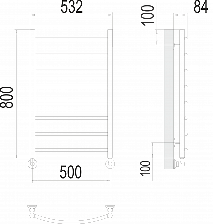 Классик П8 500х800 Полотенцесушитель  TERMINUS Рыбинск - фото 3