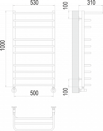 Арктур П10 500х1000 Полотенцесушитель  TERMINUS Рыбинск - фото 3