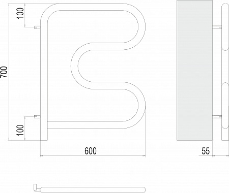 Электро 25 F-обр 600х600 поворотный Полотенцесушитель TERMINUS Рыбинск - фото 3