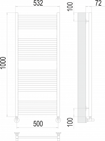 Аврора П20 500х1000 Полотенцесушитель  TERMINUS Рыбинск - фото 3