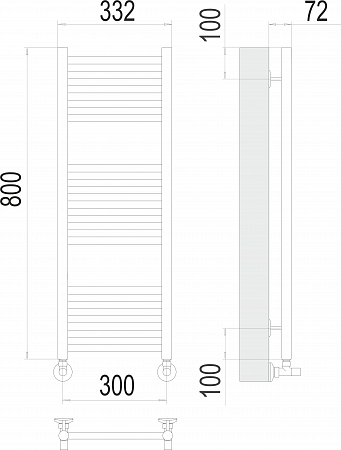 Аврора П16 300х800 Полотенцесушитель  TERMINUS Рыбинск - фото 3