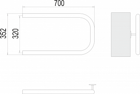 П-обр AISI 32х2 320х700 Полотенцесушитель  TERMINUS Рыбинск - фото 3