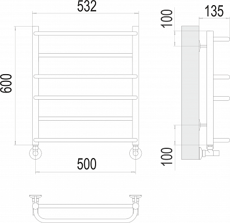 Евромикс П6 500х600 Полотенцесушитель  TERMINUS Рыбинск - фото 3