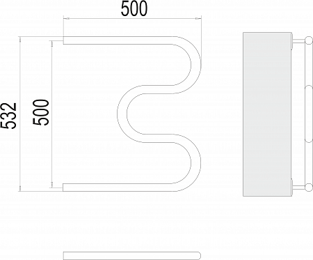 М-обр AISI 32х2 500х500 Полотенцесушитель  TERMINUS Рыбинск - фото 3