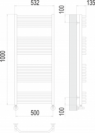 Виктория П20 500х1000 Полотенцесушитель  TERMINUS Рыбинск - фото 3