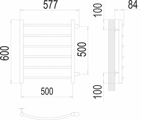 Классик П6 500х600 бп500 Полотенцесушитель  TERMINUS Рыбинск - фото 3