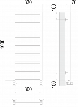 Контур П9 300х1000 Полотенцесушитель  TERMINUS Рыбинск - фото 3