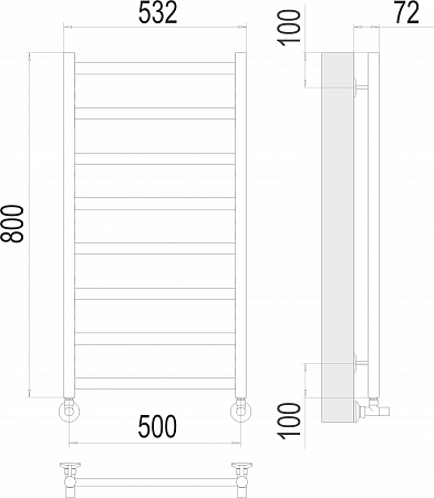 Аврора П8 500х800 Полотенцесушитель  TERMINUS Рыбинск - фото 3