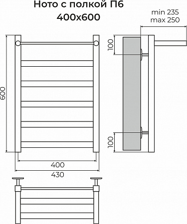 Ното с/п П6 400х600 Полотенцесушитель TERMINUS Рыбинск - фото 3