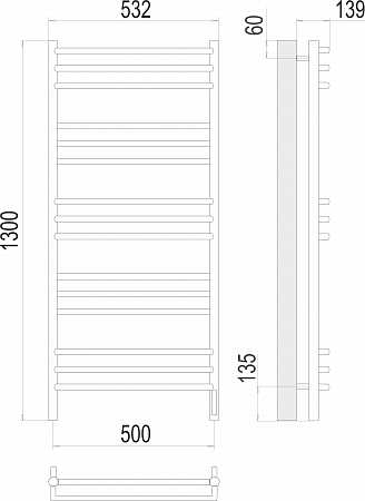 Прато П15 500х1300 электро (sensor quick touch) Полотенцесушитель  TERMINUS Рыбинск - фото 3