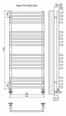 Берн П18 500х1200 Полотенцесушитель  TERMINUS Рыбинск - фото 3