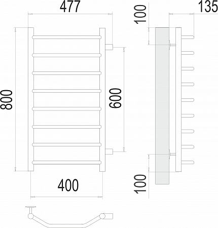 Виктория П8 400х800 бп600 Полотенцесушитель  TERMINUS Рыбинск - фото 3