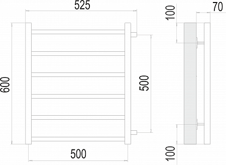 Вега П6 500х600 бп500 Полотенцесушитель  TERMINUS Рыбинск - фото 3