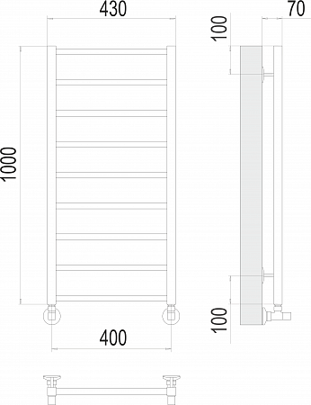 Контур П9 400х1000 Полотенцесушитель  TERMINUS Рыбинск - фото 3